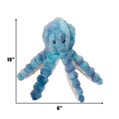 Show full view: HuggleHounds X-Brace Calamaro Plush Dog Toy, Blue slide 4 of 9