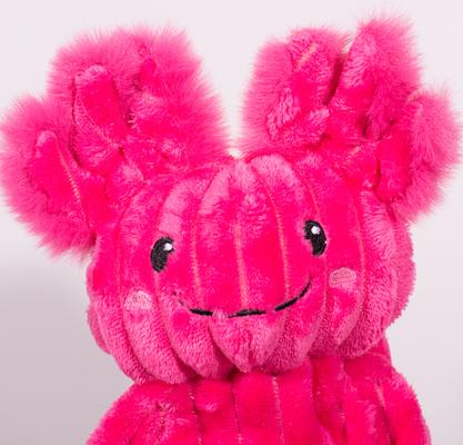 Show full view: HuggleHounds X-Brace Gillie Axolotl Plush Dog Toy, Raspberry slide 7 of 9