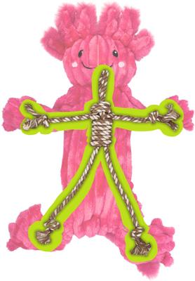 Show full view: HuggleHounds X-Brace Gillie Axolotl Plush Dog Toy, Raspberry slide 3 of 9