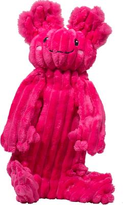 Show full view: HuggleHounds X-Brace Gillie Axolotl Plush Dog Toy, Raspberry slide 2 of 9