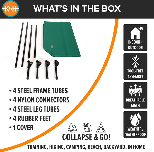 K&H Pet Products All Weather Outdoor Elevated Cot Dog Bed