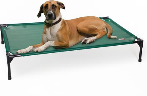Show full view: K&H Pet Products All Weather Outdoor Elevated Cot Dog Bed, Green, Large slide 2 of 12