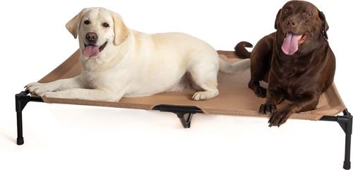 Show full view: K&H Pet Products All Weather Outdoor Elevated Cot Dog Bed, Tan, Jumbo slide 3 of 13