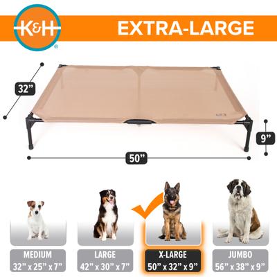 Show full view: K&H Pet Products All Weather Outdoor Elevated Cot Dog Bed, Tan, X-Large slide 6 of 13