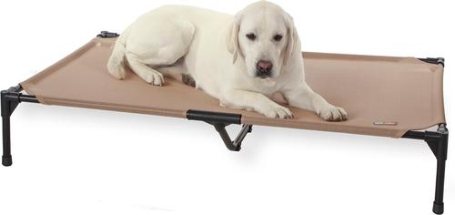 Show full view: K&H Pet Products All Weather Outdoor Elevated Cot Dog Bed, Tan, X-Large slide 3 of 13