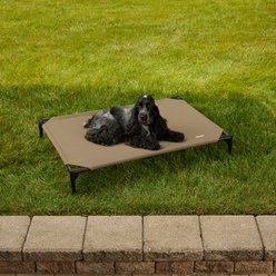 K&H Pet Products All Weather Outdoor Elevated Cot Dog Bed, Tan, Large