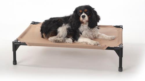 Show full view: K&H Pet Products All Weather Outdoor Elevated Cot Dog Bed, Tan, Medium slide 3 of 13