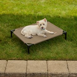 K&H Pet Products All Weather Outdoor Elevated Cot Dog Bed, Tan, Medium