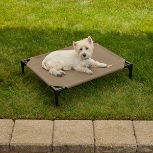 K&H Pet Products All Weather Outdoor Elevated Cot Dog Bed, Tan, Medium