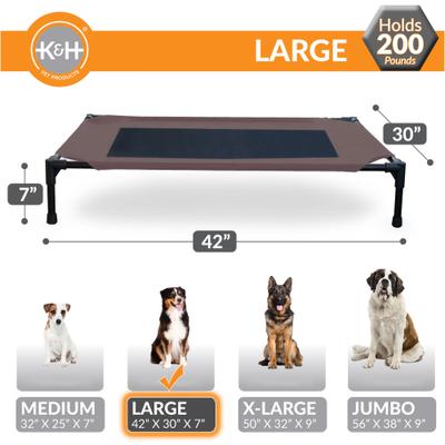 Show full view: K&H Pet Products Original Steel Frame Cot Outdoor Elevated Dog Bed, Chocolate, Large slide 6 of 13