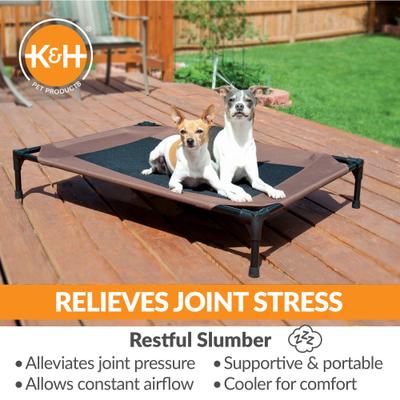 Show full view: K&H Pet Products Original Steel Frame Cot Outdoor Elevated Dog Bed, Chocolate, Large slide 4 of 13