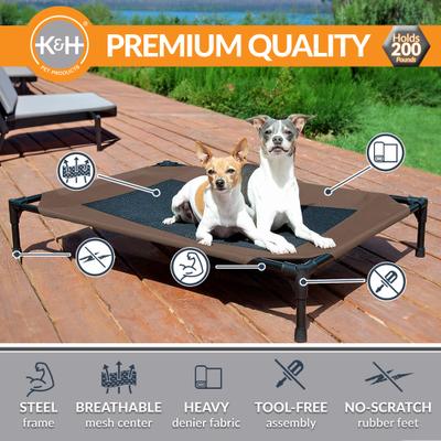Show full view: K&H Pet Products Original Steel Frame Cot Outdoor Elevated Dog Bed, Chocolate, Large slide 3 of 13