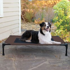 K&H Pet Products Original Steel Frame Cot Outdoor Elevated Dog Bed, Chocolate, Large