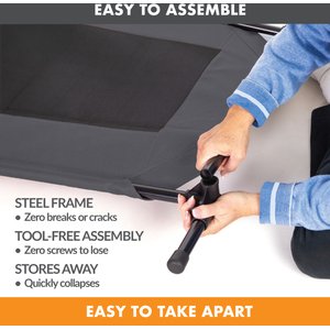 K&H Pet Products Original Steel Frame Cot Outdoor Elevated Dog Bed, Charcoal/Black, X-Large