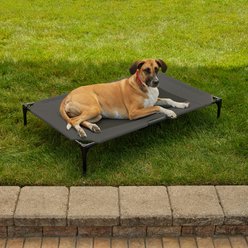 K&H Pet Products Original Steel Frame Cot Outdoor Elevated Dog Bed, Charcoal/Black, X-Large