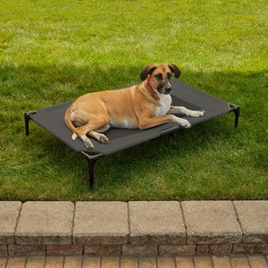 K&H Pet Products Original Steel Frame Cot Outdoor Elevated Dog Bed, Charcoal/Black, X-Large