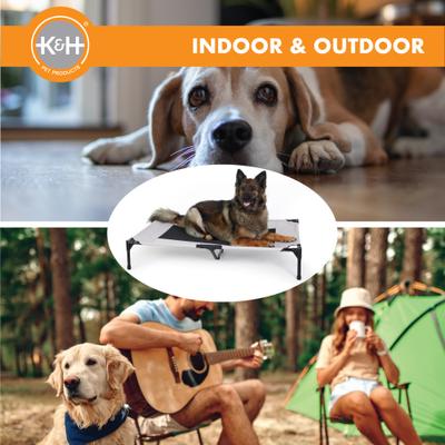 Show full view: K&H Pet Products Original Steel Frame Cot Outdoor Elevated Dog Bed, Taupe/Black, X-Large slide 7 of 13