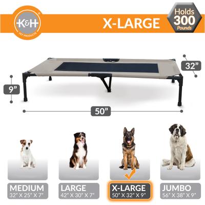 Show full view: K&H Pet Products Original Steel Frame Cot Outdoor Elevated Dog Bed, Taupe/Black, X-Large slide 4 of 13