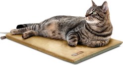 K&H Pet Products Thermo-Kitty Mat Heated Cat Bed, Sage/Tan  slide 2 of 9