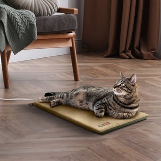 K&H Pet Products Thermo-Kitty Mat Heated Cat Bed, Sage/Tan  slide 1 of 9