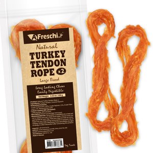 AFreschi Turkey Tendon Rope Dog Chew Treats, Large: 3.5-oz bag