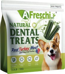 AFreschi Natural Real Turkey Meat Adult Dental Dog Treats, 2.2-lb bag