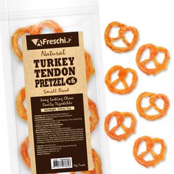AFreschi Turkey Tendon Pretzel Dog Chew Treats, Small: 2.54-oz bag