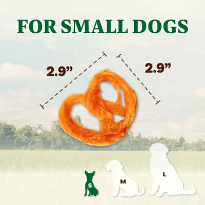 Show full view: AFreschi Turkey Tendon Pretzel Dog Chew Treats, Small: 2.54-oz bag slide 3 of 8