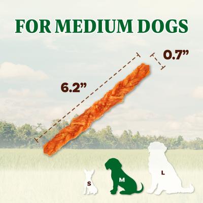 Show full view: AFreschi Turkey Tendon Braid Dog Chew Treats, 3.17-oz bag slide 3 of 8
