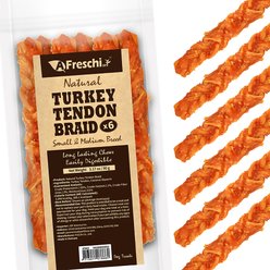 AFreschi Turkey Tendon Braid Dog Chew Treats, 3.17-oz bag