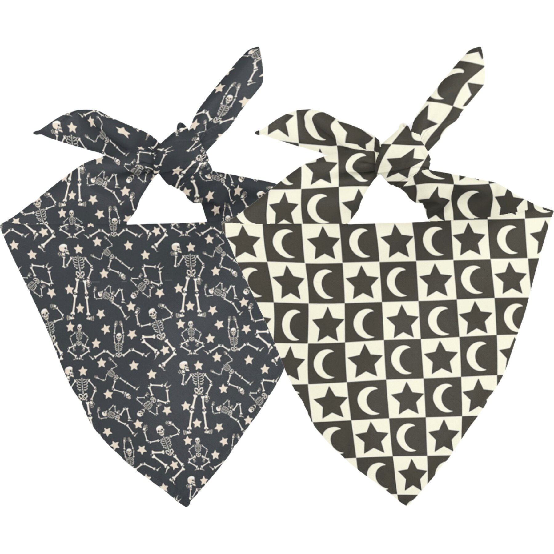 Dog Bandana Co. Skeleton Dog Bandana, Black, Medium