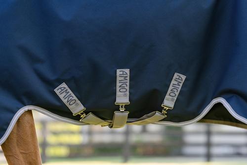 Show full view: Amigo 1200D 0g Horse Turnout, Navy, Titanium Grey, Silver, 66-in slide 5 of 7
