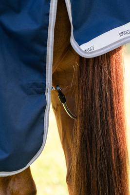 Show full view: Amigo 1200D 0g Horse Turnout, Navy, Titanium Grey, Silver, 66-in slide 3 of 7