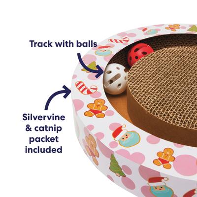 Show full view: Frisco Holiday Scratch & Roll Cardboard Scratcher Cat Toy with Catnip slide 4 of 9