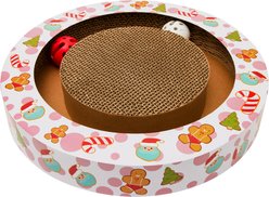 Frisco Holiday Scratch & Roll Cardboard Scratcher Cat Toy with Catnip
