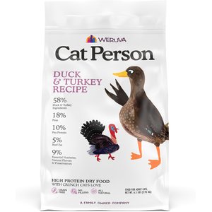 Cat Person by Weruva Duck & Turkey Grain-Free Dry Cat Food, 6.5-lb bag