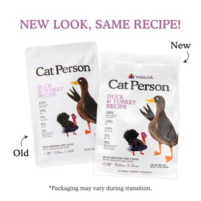 Show full view: Cat Person by Weruva Duck & Turkey Grain-Free Dry Cat Food, 4-lb bag slide 4 of 11