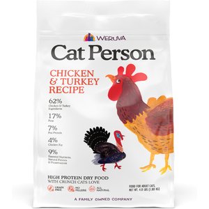 Cat Person by Weruva Chicken & Turkey Grain-Free Dry Cat Food, 4-lb bag