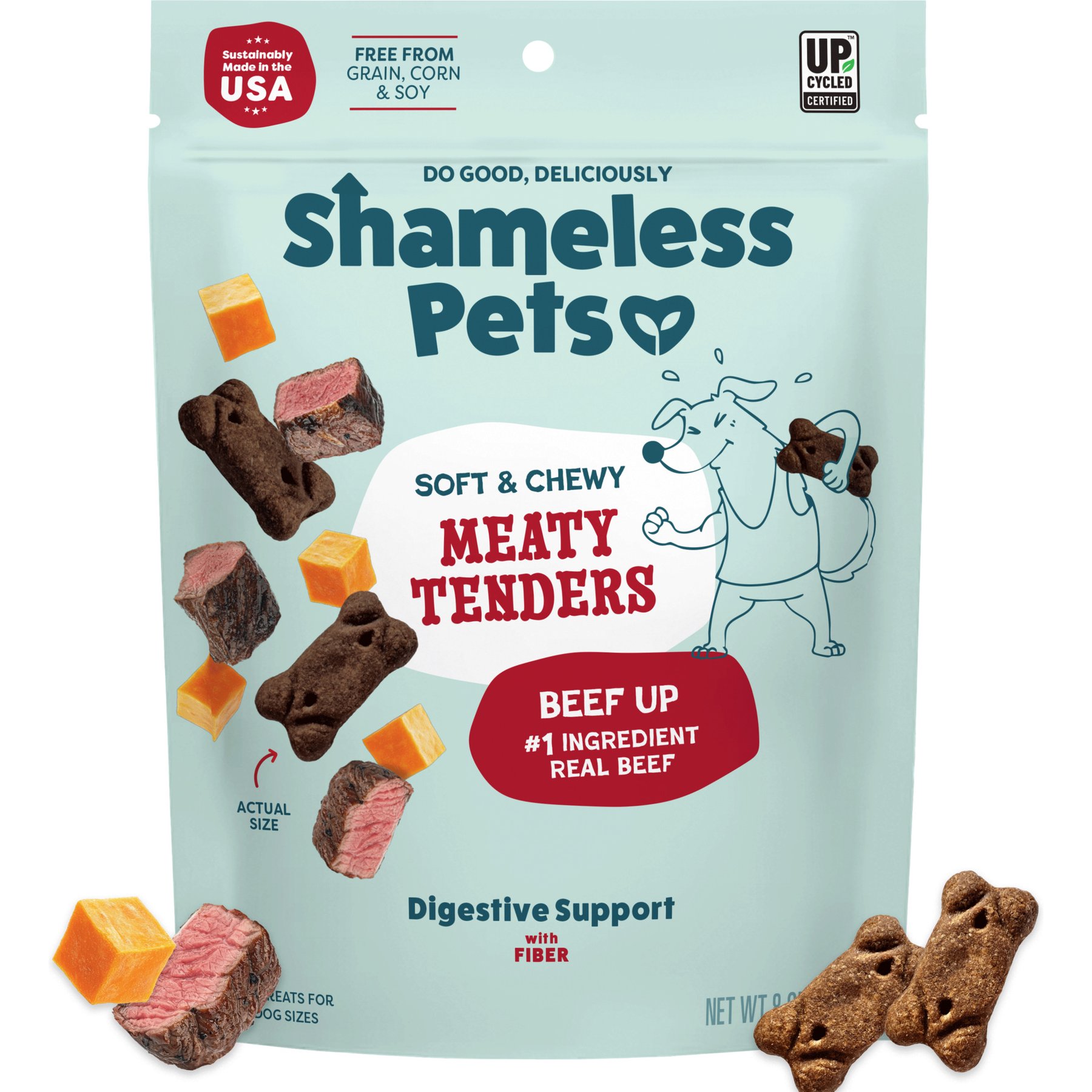 Shameless Pets Beef Up Meaty Tenders Grain-Free Soft & Chewy Dog Treats, 8-oz bag