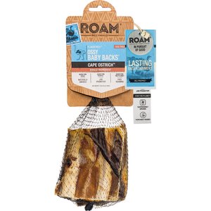 Roam Ossy Baby Back Ribs Ostrich Dog Bones, 2 count