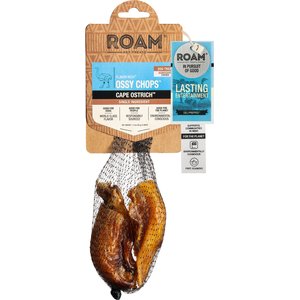 Roam Ossy Chops Ostrich Dog Bones, 2 count