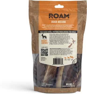 Show full view: Roam Bucky Chews Sampler Value Pack Assorted Roam Venison Dog Bones slide 3 of 5