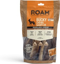 Roam Bucky Chews Sampler Value Pack Assorted Roam Venison Dog Bones