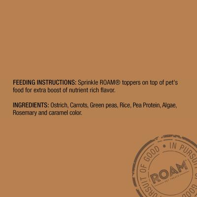 Show full view: Roam Ostrich Toppers Chicken-Free Soft & Chewy Training Dog Treats, 4-oz bag slide 6 of 6