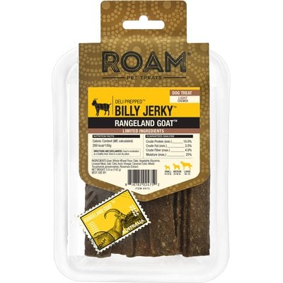 Roam Roam Wild Billy Goat Chicken-Free Jerky Dog Treats, 5-oz pouch