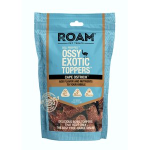 Roam Ostrich Toppers Chicken-Free Soft & Chewy Training Dog Treats, 4-oz bag