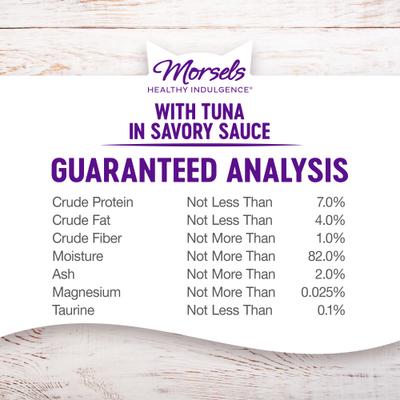 Show full view: Wellness Complete Health Healthy Indulgence Morsels with Tuna in Savory Sauce Grain-Free Wet Cat Food Pouches, 3-oz, case of 24 slide 8 of 11