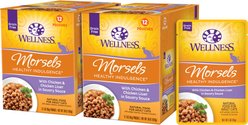 Wellness Complete Health Healthy Indulgence Morsels with Chicken & Chicken Liver in Savory Sauce Grain-Free Wet Cat Food Pouches, 3-oz, case of 24