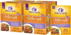 Wellness Complete Health Healthy Indulgence Morsels Chicken & Chicken Liver Natural Grain-Free Wet Cat F...