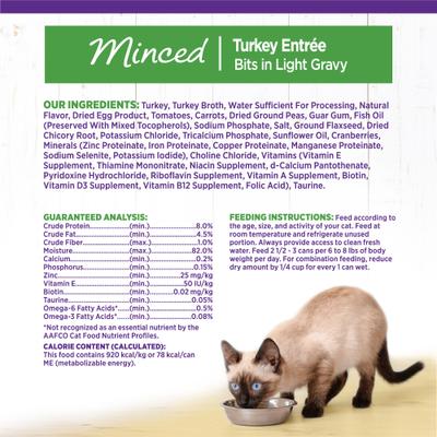 Show full view: Wellness Complete Health Minced Turkey Entree Grain-Free Canned Cat Food, 3-oz, case of 24 slide 8 of 11